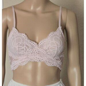 Victoria's Secret Dream Angels Faux Wrap Lace Bralette Wireless pink size S